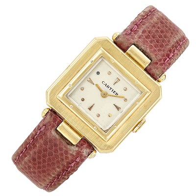 Lot 440 - Gold 'Santos' Wristwatch, Cartier, European Watch & Clock Co., Inc.