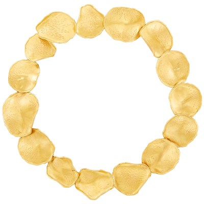 Lot 645 - Gold Flower 'Rose Petal' Necklace, by Angela Cummings for Tiffany & Co.
