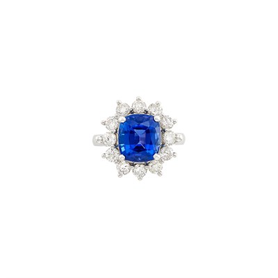 Lot 416 - White Gold, Tanzanite and Diamond Ring, Thomas Cooper