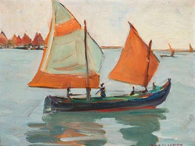 Lot 1054 - Jane Peterson American, 1876-1965 A Sailboat,...