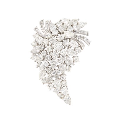 Lot 54 - Platinum and Diamond Brooch, Van Clief
