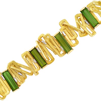 Lot 164 - Gold, Tourmaline and Diamond Bracelet, Andrew Grima