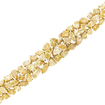 Lot 652 - Gold and Multicolored Diamond Bracelet, Lane Crawford