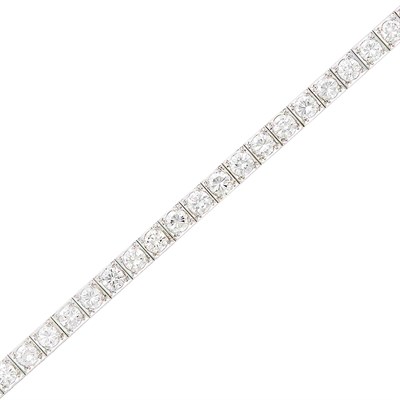 Lot 152 - Platinum and Diamond Straightline Bracelet