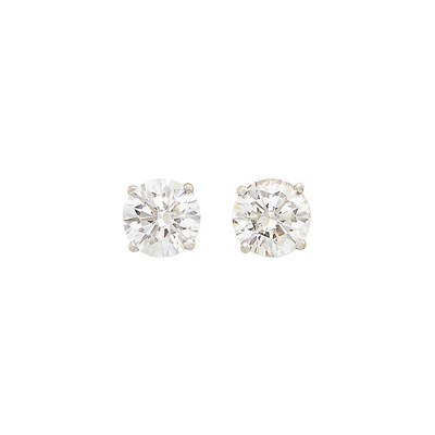 Lot 680 - Pair of Platinum and Diamond Stud Earrings