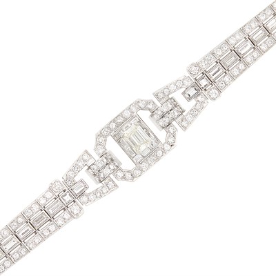 Lot 217 - Platinum and Diamond Bracelet