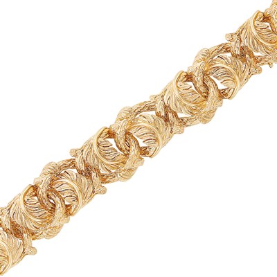 Lot 263 - Rose Gold Leaf Link Bracelet