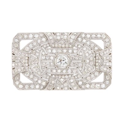 Lot 297 - Platinum and Diamond Brooch
