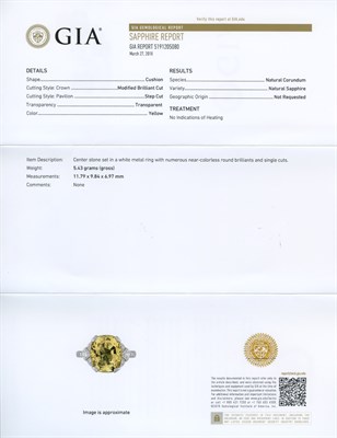 Lot 508 - Platinum, Yellow Sapphire and Diamond Ring