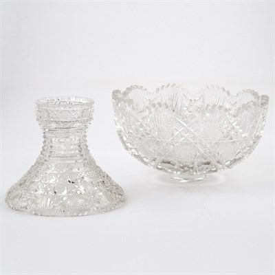 Lot 418 - American Cut Glass Center Bowl on Pedestal...