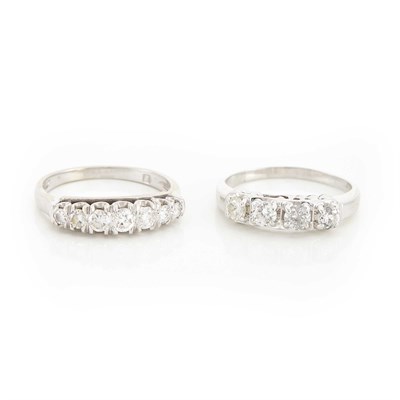 Lot 1196 - Two White Gold and Diamond Rings
