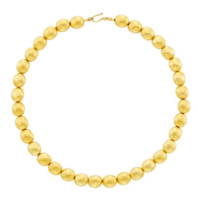 Lot 569 - Gold Bead Necklace