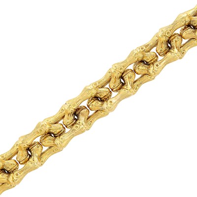 Lot 465 - Gold Bamboo Link Bracelet