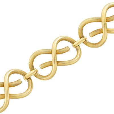 Lot 587 - Wide Gold Link Bracelet
