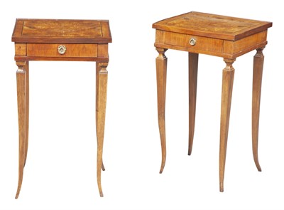 Lot 333 - Pair of Walnut One-Drawer Occasional Tables...