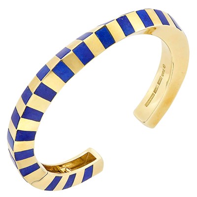 Lot 596 - Gold and Lapis Bangle Bracelet, Tiffany & Co., Angela Cummings