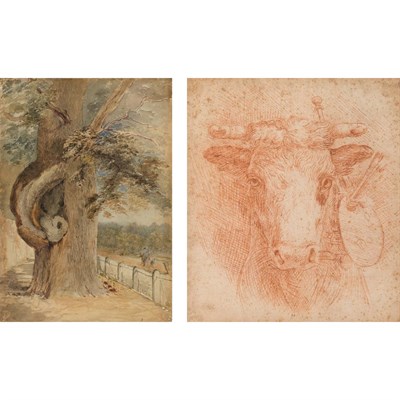 Lot 85 - English School 19th Century Ear Shaped Tree,...