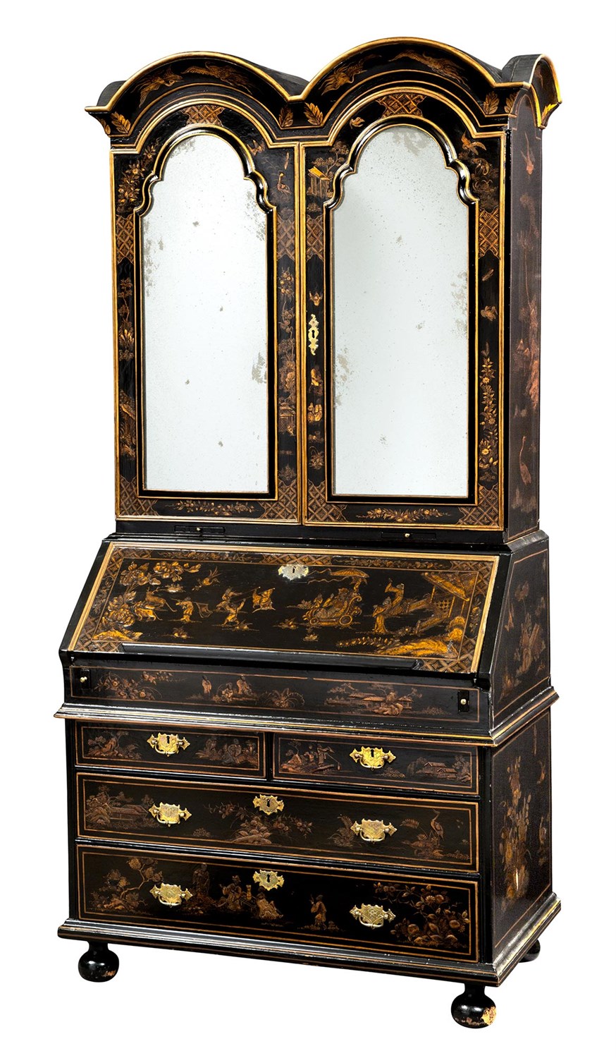 Lot 209 - George I Black-Japanned and Parcel-Gilt Bureau...