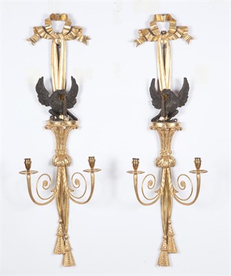 Lot 256 - Pair of Regency Style Painted and Giltwood Two-...