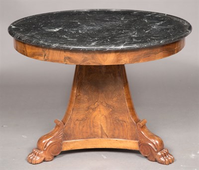 Lot 233 - Restauration Walnut Center Table with Marble...
