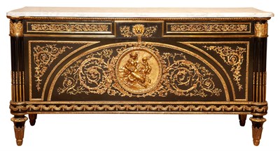 Lot 290 - Louis XVI Style Gilt-Metal Mounted Ebonized...