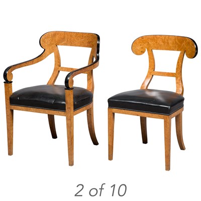 Lot 380 - Set of Ten Biedermeier Style Birch and...
