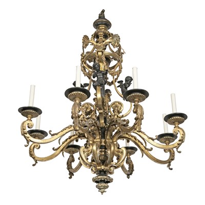 Lot 519 - Napoleon III Style Gilt and Patinated Bronze...
