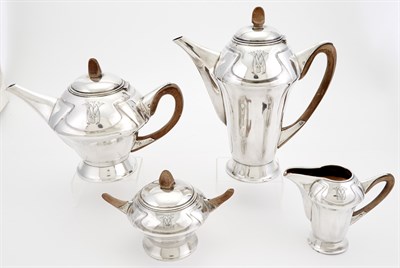 Lot 330 - German Jugenstil Silver Tea Service Alb. Stotz,...