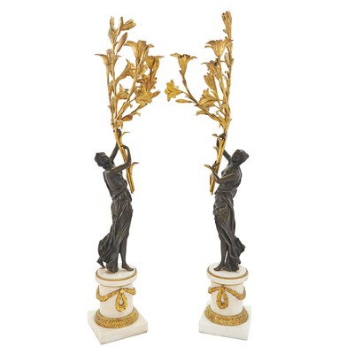 Lot 342 - Pair of Louis XVI Style Patinated- and...