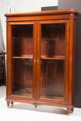 Lot 525 - Louis XVI Style Mahogany Vitrine Cabinet...