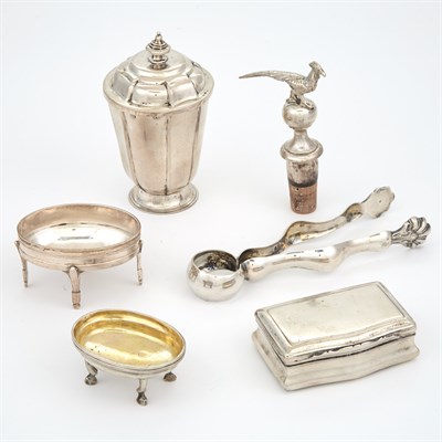 Lot 314 - Group of Six Continental Silver Table Articles...