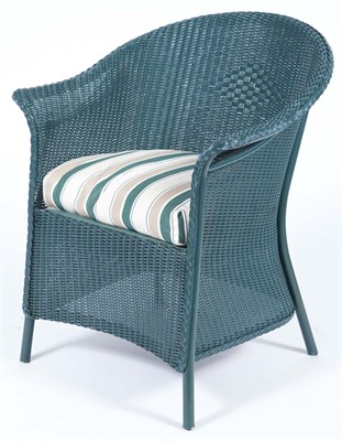 Lot 156 - Set of Four Blue Painted Wicker Chairs