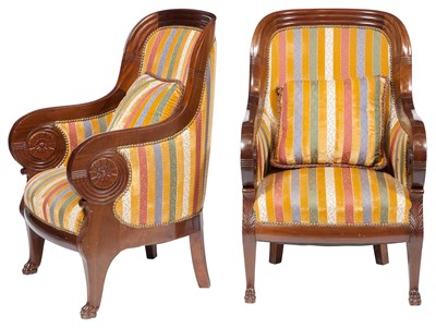 Lot 160 - Pair of Louis Philippe Style Upholstered...