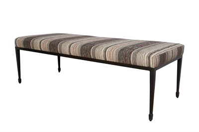 Lot 161 - Upholstered Black Metal Bench Height 18 inches,...