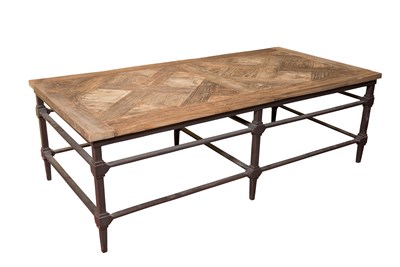 Lot 162 - Oak and Black Painted Metal Low Table Height...