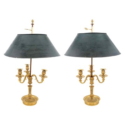 Lot 551 - Pair of Louis XVI Gilt-Bronze and Tole-Peinte...