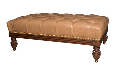 Lot 145 - William IV Style Mahogany Tufted Leather...