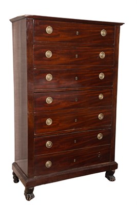Lot 174 - Empire Mahogany Chest of Drawers Height 5 feet...