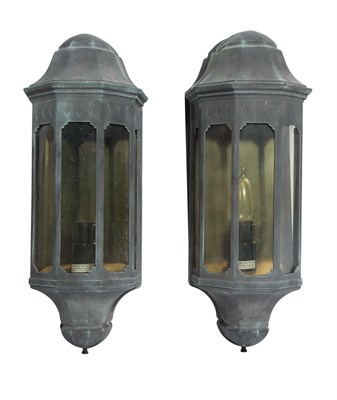 Lot 214 - Pair of Faux Verdigris Copper, Patinated-Metal,...