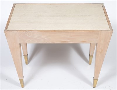 Lot 354 - Bleached Wood Travertine Inset Side Table;...