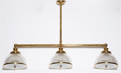 Lot 289 - Victorian Style Brass Finish and Molded Glass...