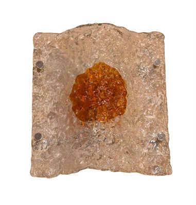 Lot 364 - Dark Amber and Colorless Slumped Glass...