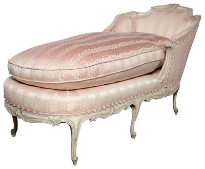 Lot 229 - Louis XV Style White-Painted Chaise Longue...