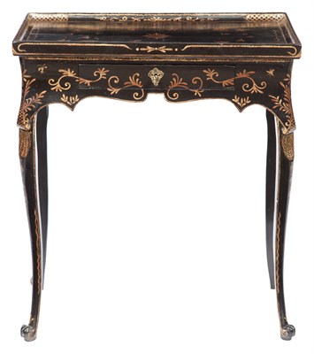 Lot 236 - George II Black and Gold Painted Side Table...