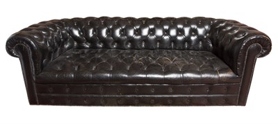 Lot 237 - Black Leather Upholstered Chesterfield Height...