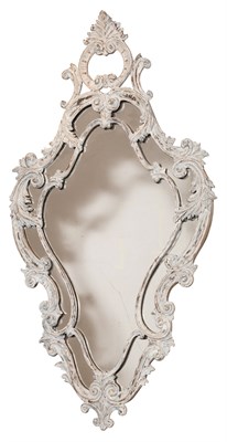 Lot 241 - Rococo Style White Painted Mirror Height 58...