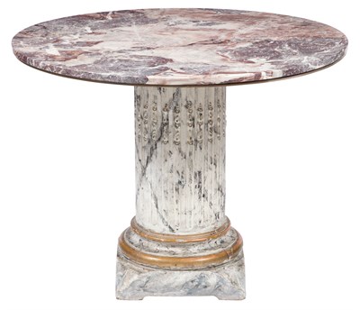 Lot 212 - Neoclassical Style Painted Faux Red Marble Top...