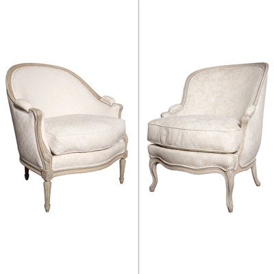 Lot 243 - Louis XV Style Painted and White Upholstered...
