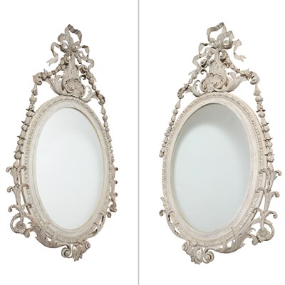 Lot 326 - Two Similar George II Style White-Painted Oval...