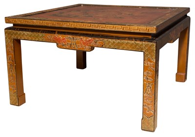 Lot 125 - Pair of Chinese Brown Lacquer and Parcel-Gilt...